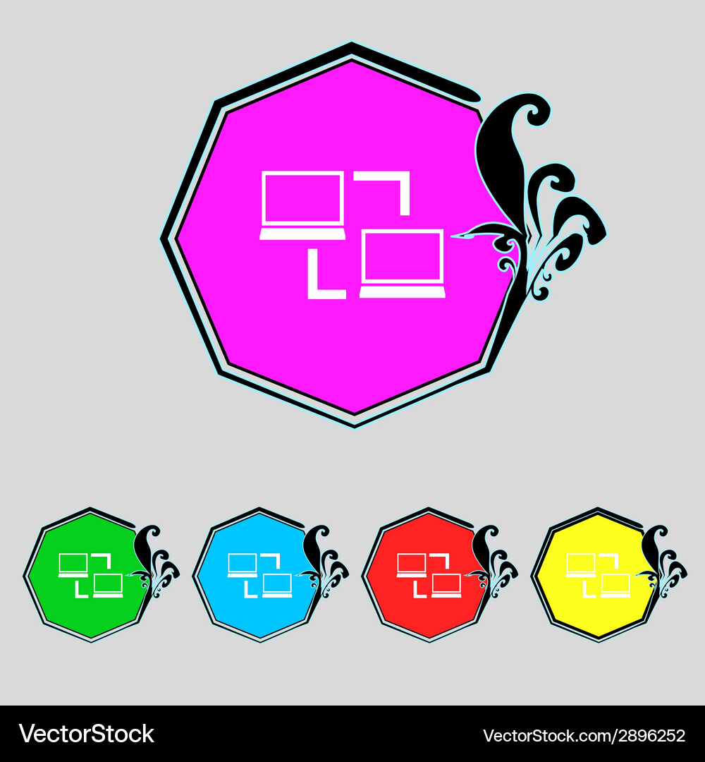 Synchronization sign icon notebooks sync symbol Vector Image