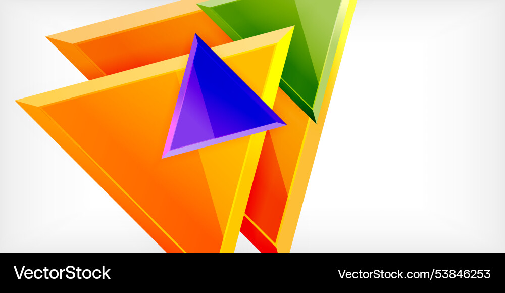 Abstract background - colorful triangles with 3d Abstract background - colorful triangles with 3d Vector Image