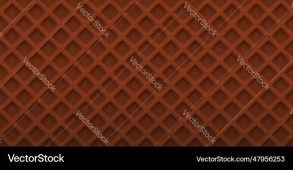 Brown color square shape element waffle back vector image