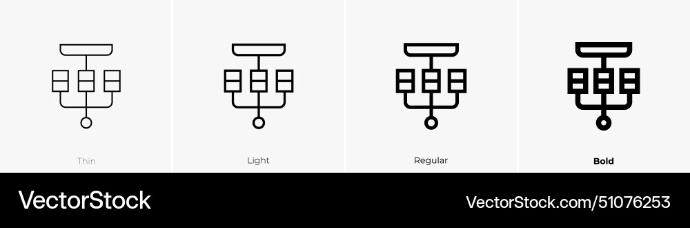 Ceiling lamp icon thin light regular and bold Vector Image