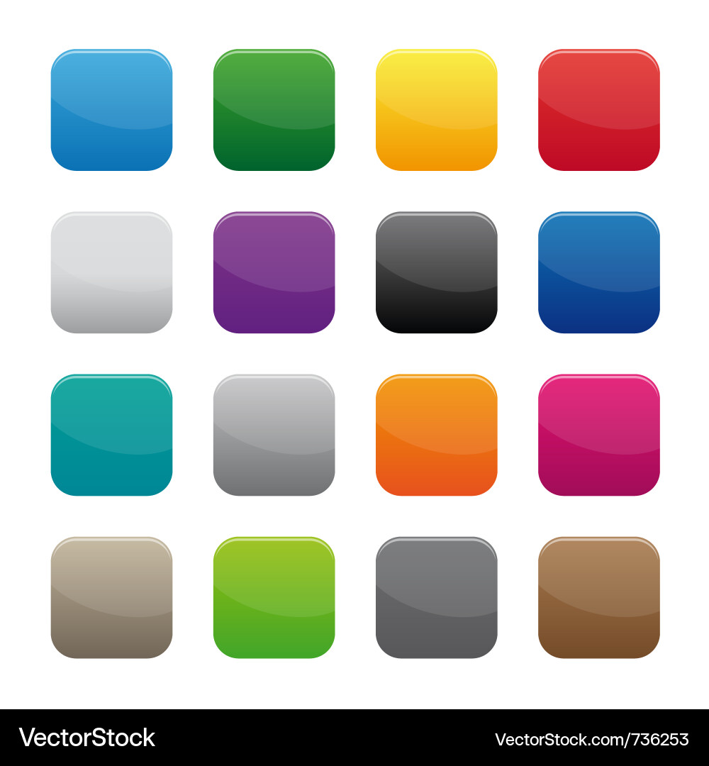Colorful Square Button Set vector image