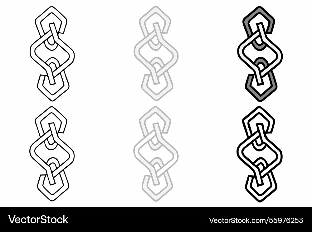 Geometric icon set with interlocking hexagonal Vector Image