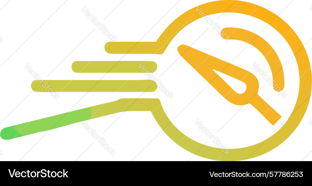 Magnifying glass with speed dial for performance vector image