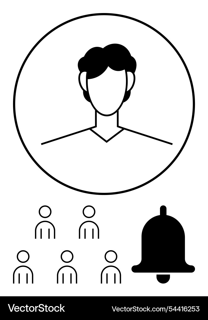 User profile icon with group and notification User profile icon with group and notification vector image