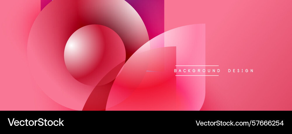 Abstract pink design features overlapping rounded Vector Image