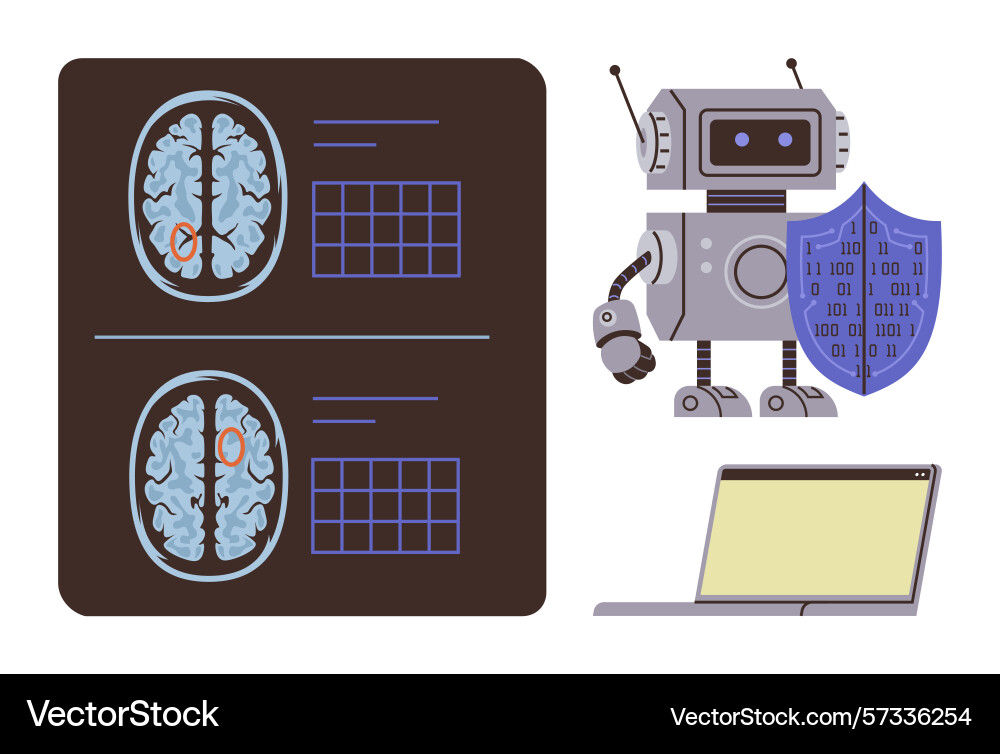 Artificial intelligence integrating medical data Artificial intelligence integrating medical data vector image