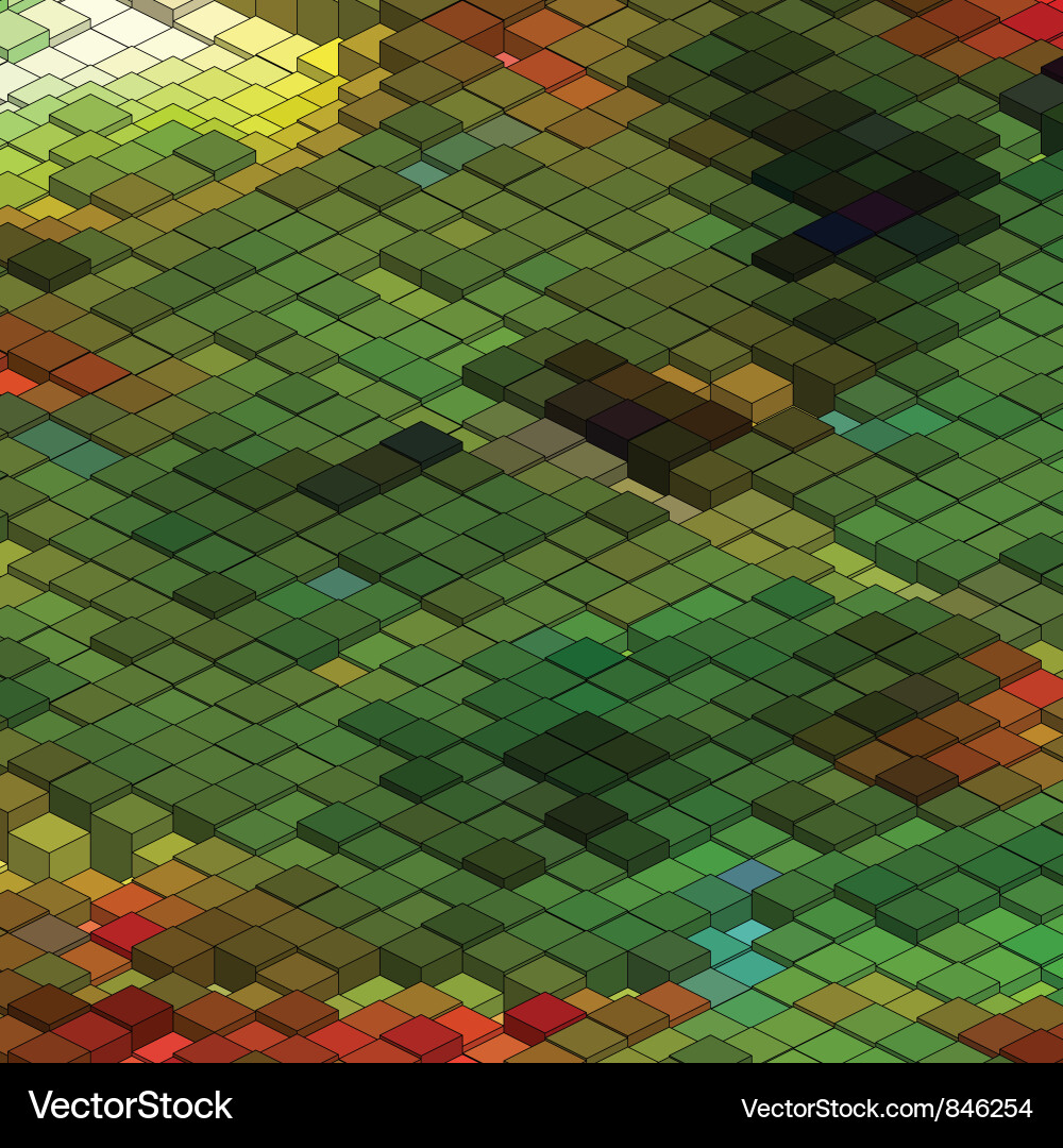 Colorful 3D Geometric Mosaic Background Vector Image