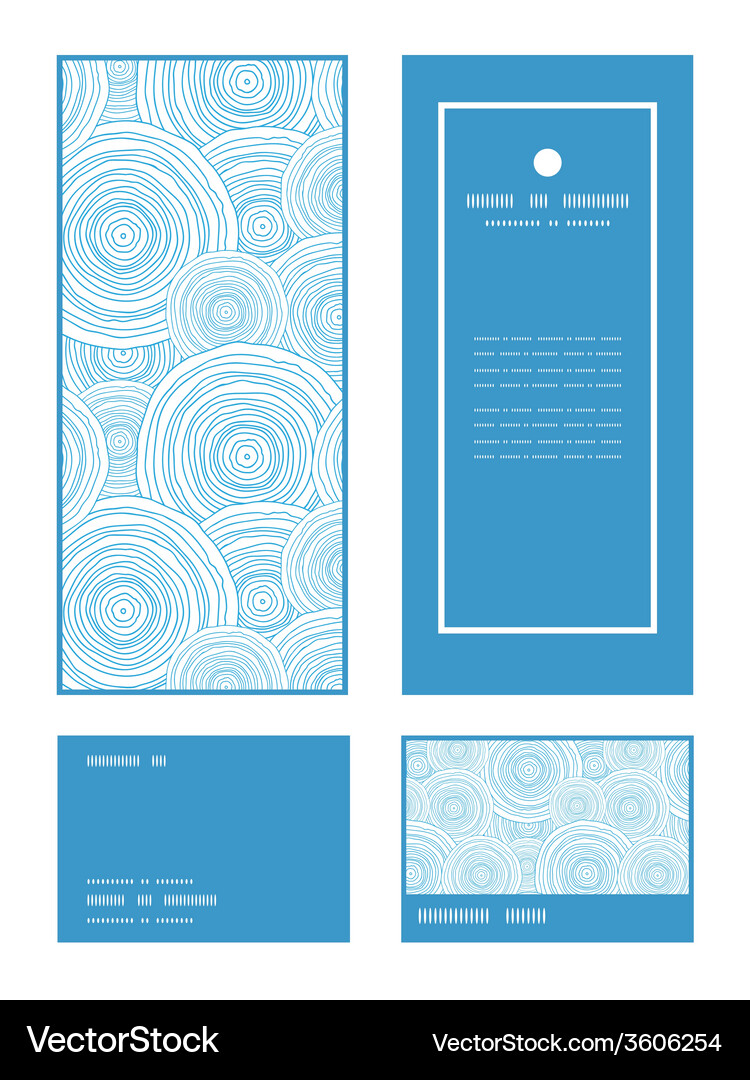 Doodle circle water texture vertical frame pattern Vector Image