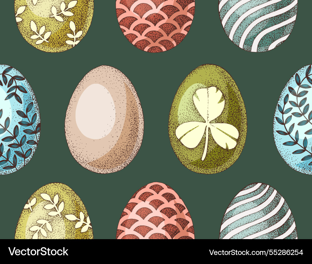 Easter eggs seamless colorful pattern Easter eggs seamless colorful pattern vector image