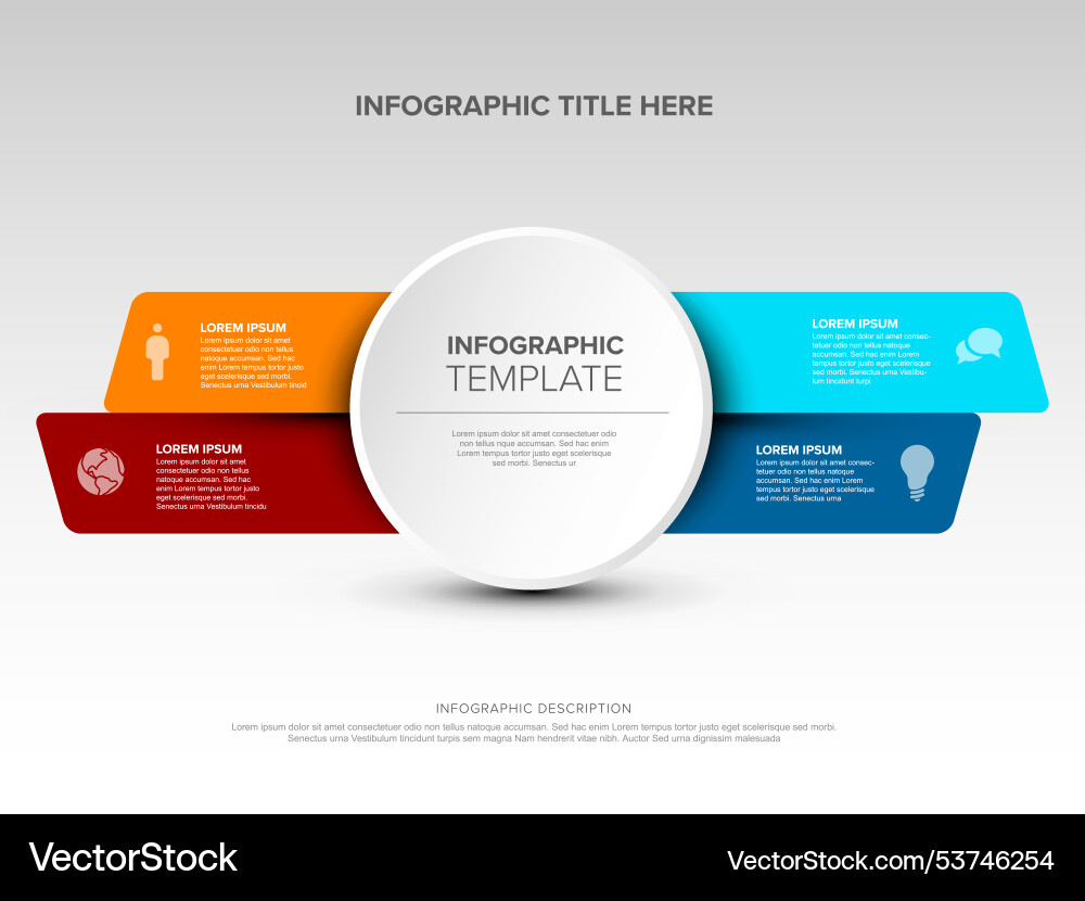 Simple infographic with four element options Simple infographic with four element options vector image