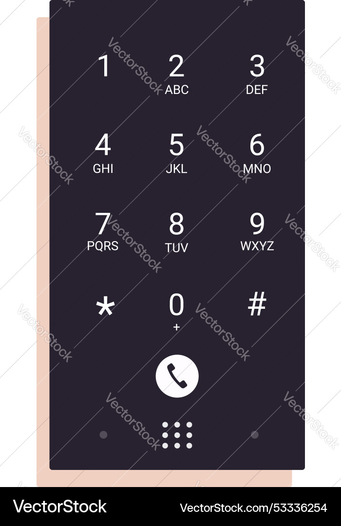 Smartphone showing phone keypad interface Smartphone showing phone keypad interface vector image