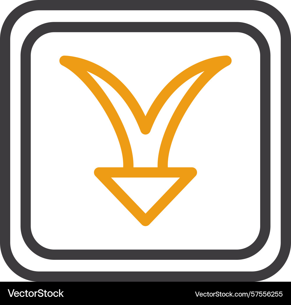 Arrow merge down two color icon Vector Image
