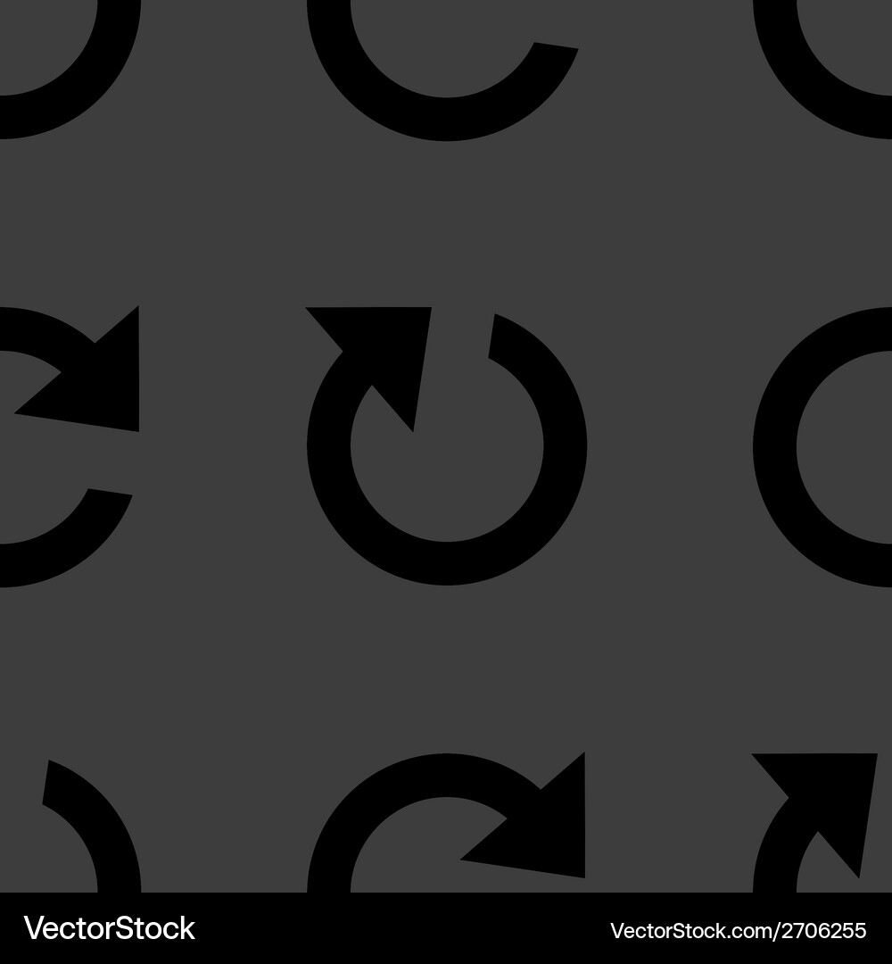 Arrow update web icon flat design seamless pattern Vector Image