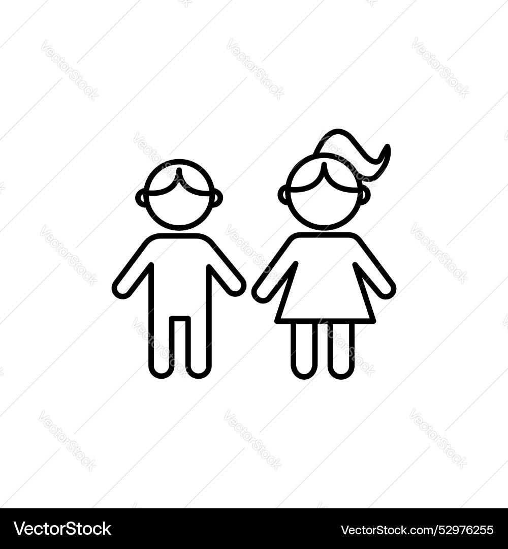 Boy and girl icon Royalty Free Vector Image - VectorStock