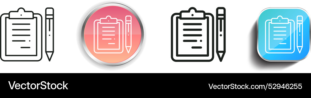 Clipboards icon thin linear regular and button Clipboards icon thin linear regular and button vector image
