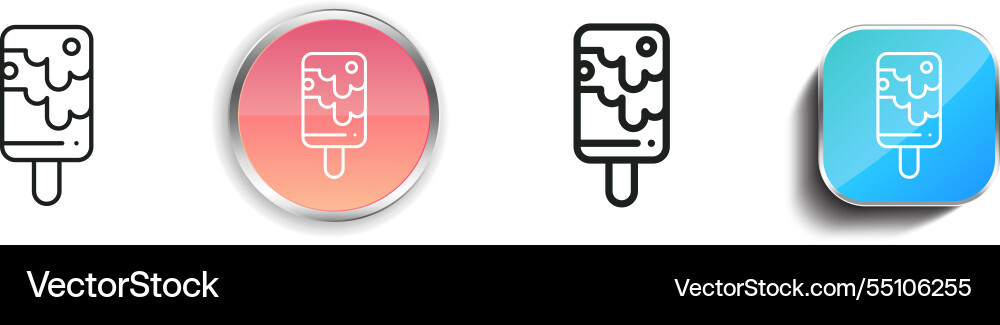 Ice cream icon thin linear regular and button Ice cream icon thin linear regular and button Vector Image