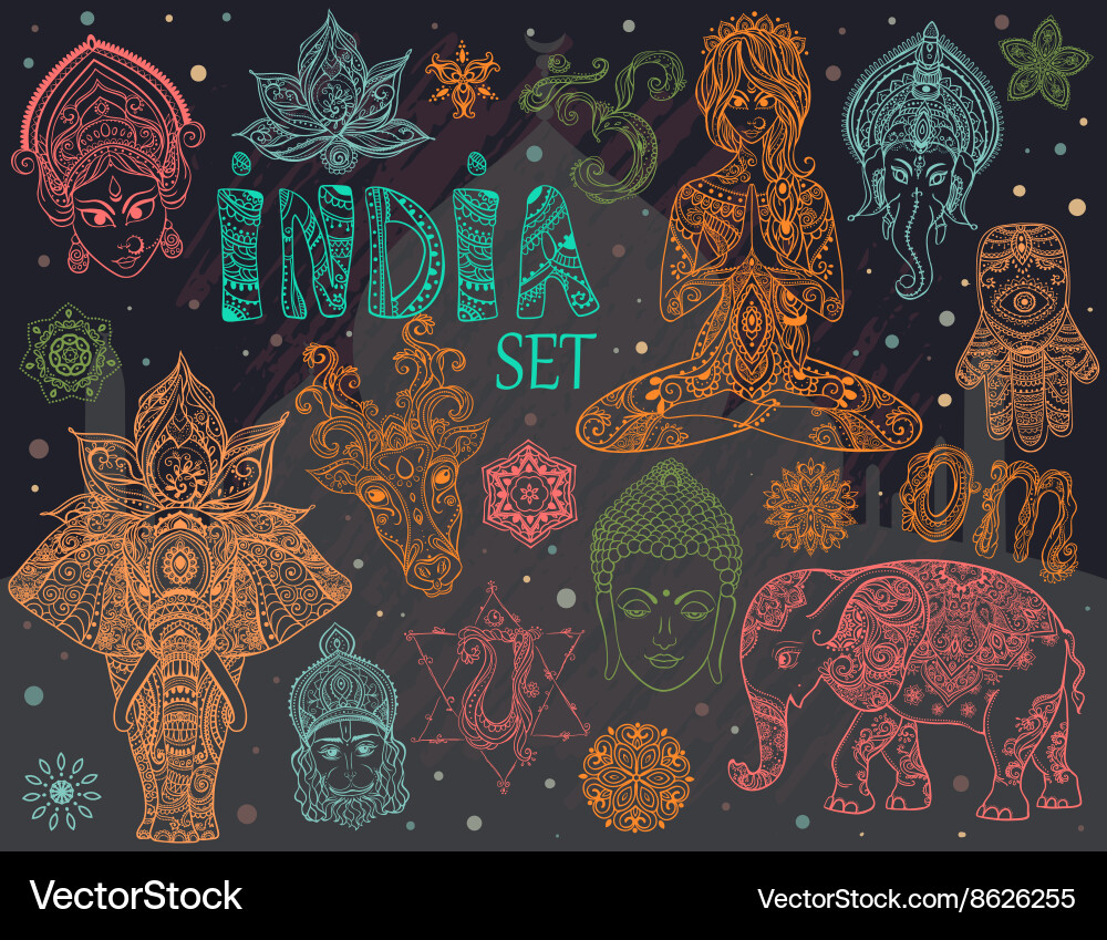 Indian Culture Ornamentals vector image