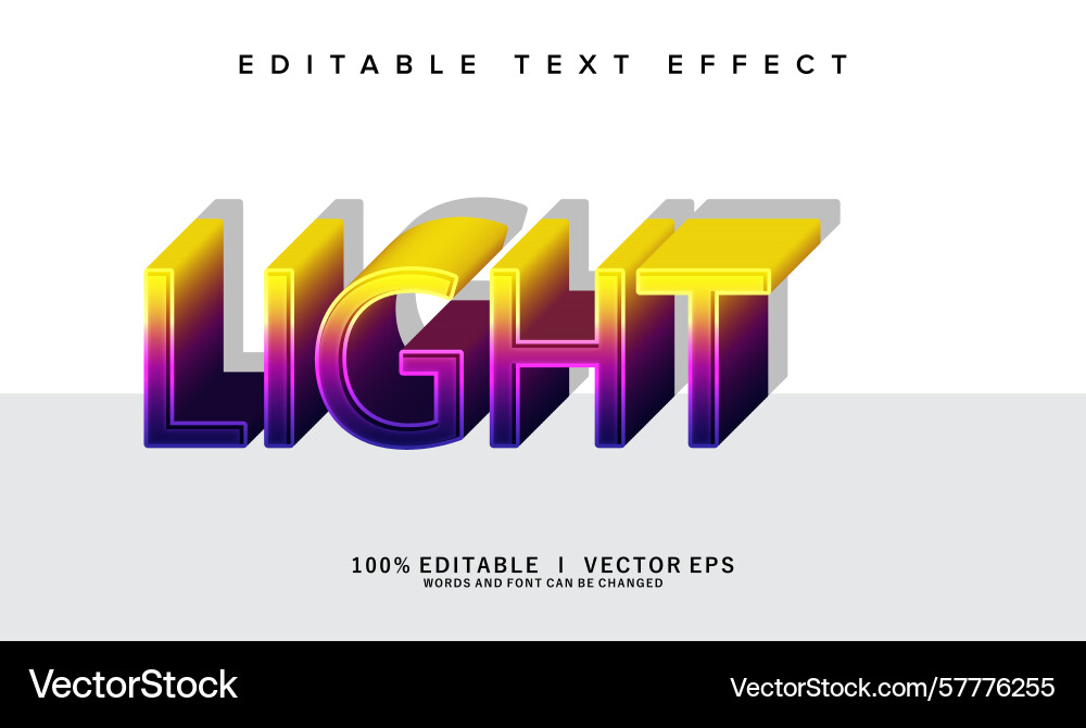 Light text effect with modern style design Light text effect with modern style design vector image