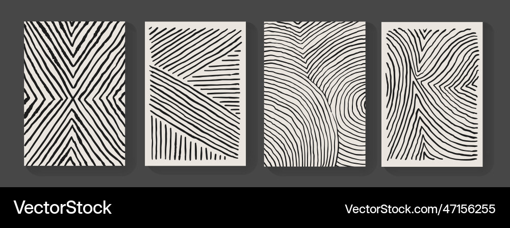 Minimalist Line Art Set Royalty Free Vector Image