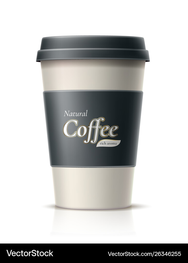 Realistic coffee in disposable paper cup Vector Image