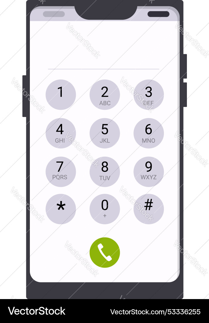 Smartphone displaying keypad for dialing number Smartphone displaying keypad for dialing number vector image