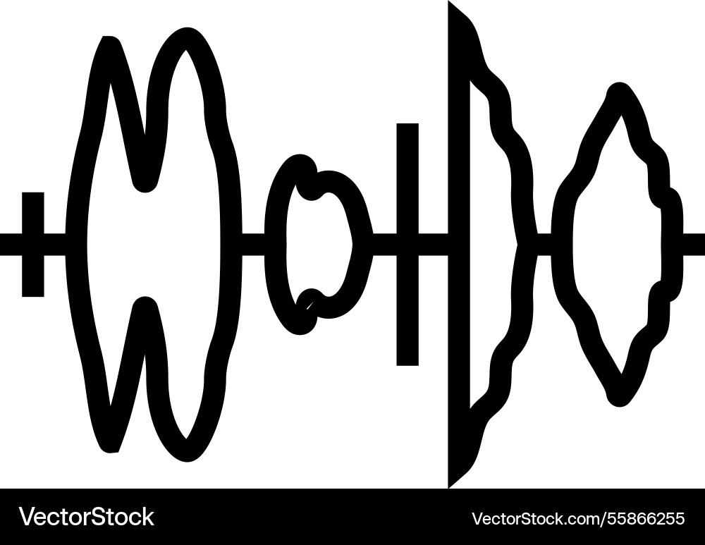 Speech waveform nlp line icon vector image