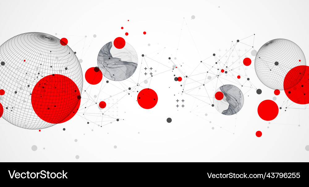 Sphere theme with connected lines in technology vector image