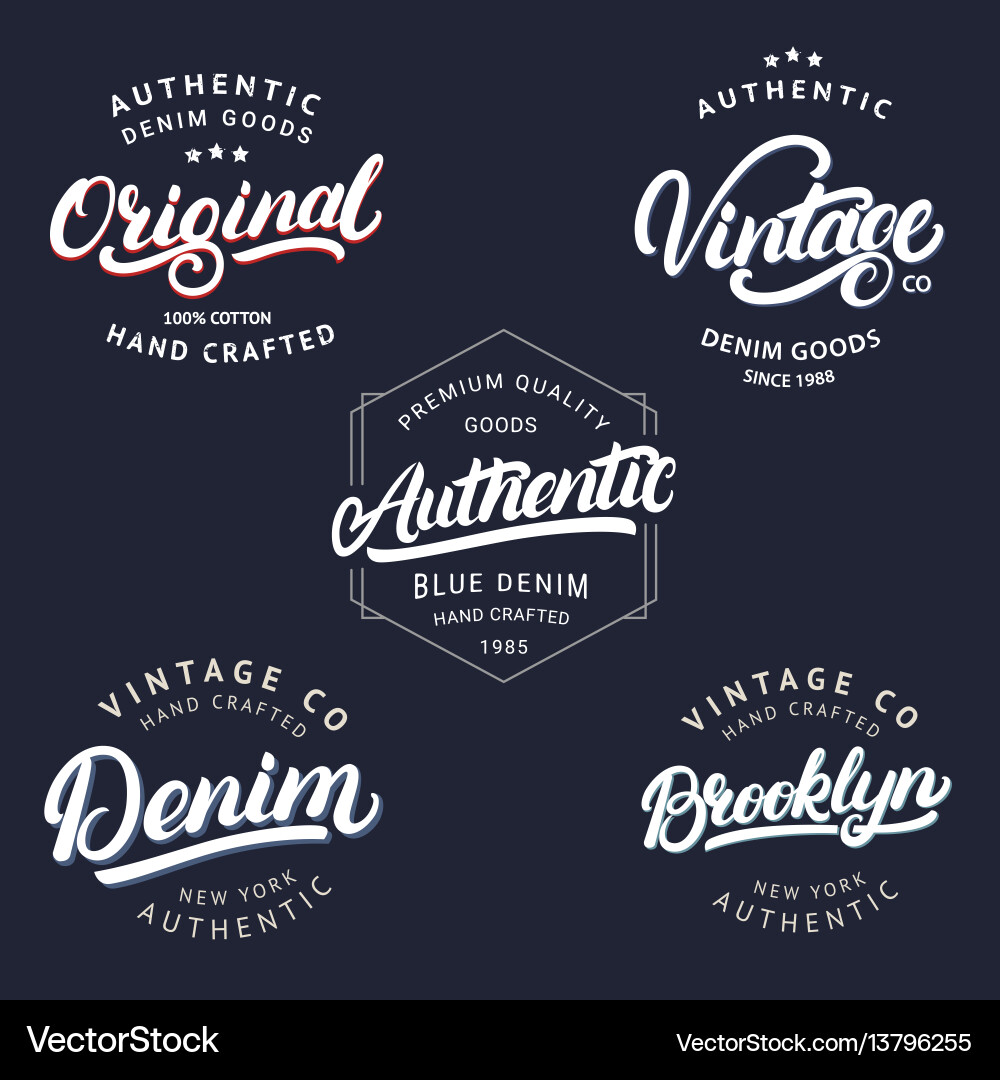 Vintage Brooklyn Denim Labels vector image