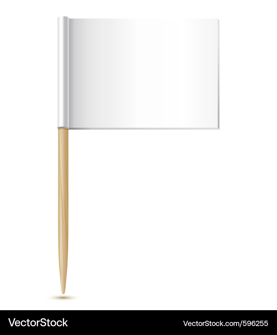 White Toothpick with Flag Vector Image