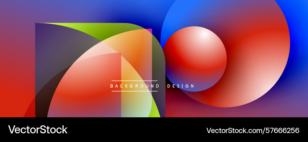 Abstract colorful shapes overlap creating dynamic vector image