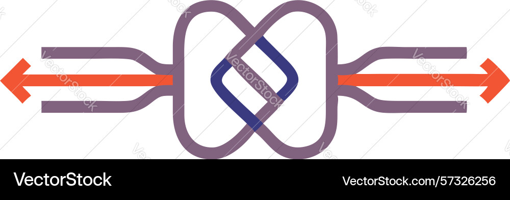Abstract interlocking knot complex data flow vector image