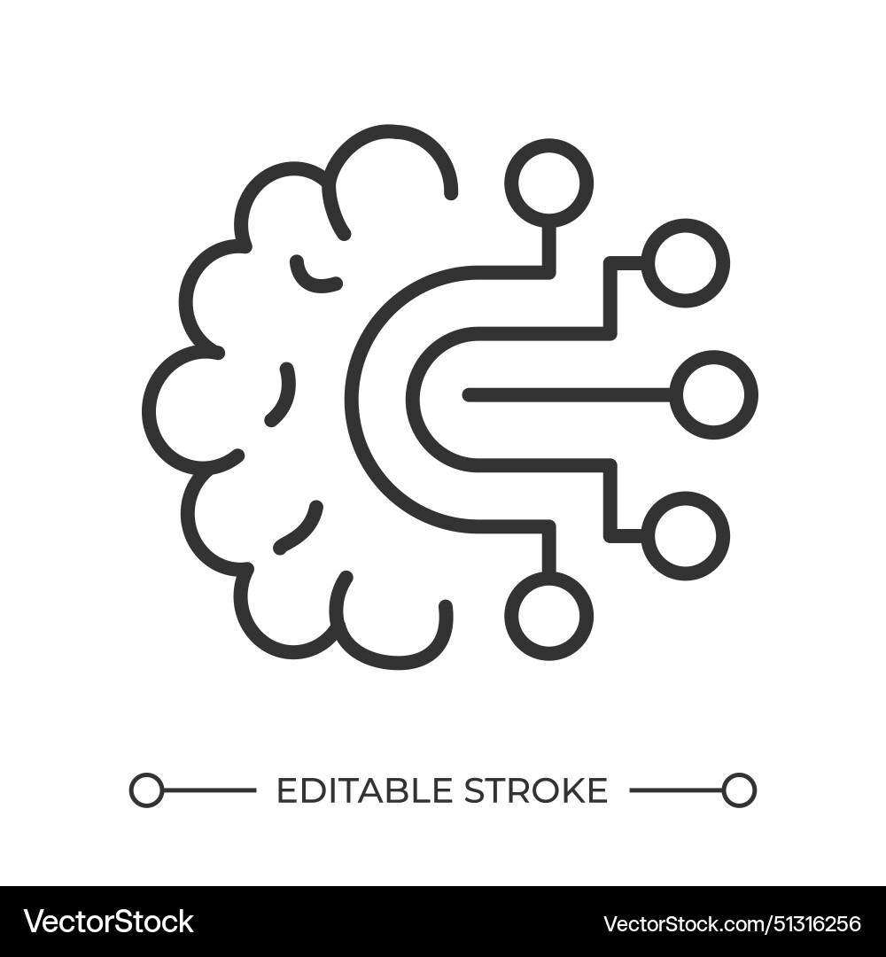Cognitive computing linear icon Vector Image