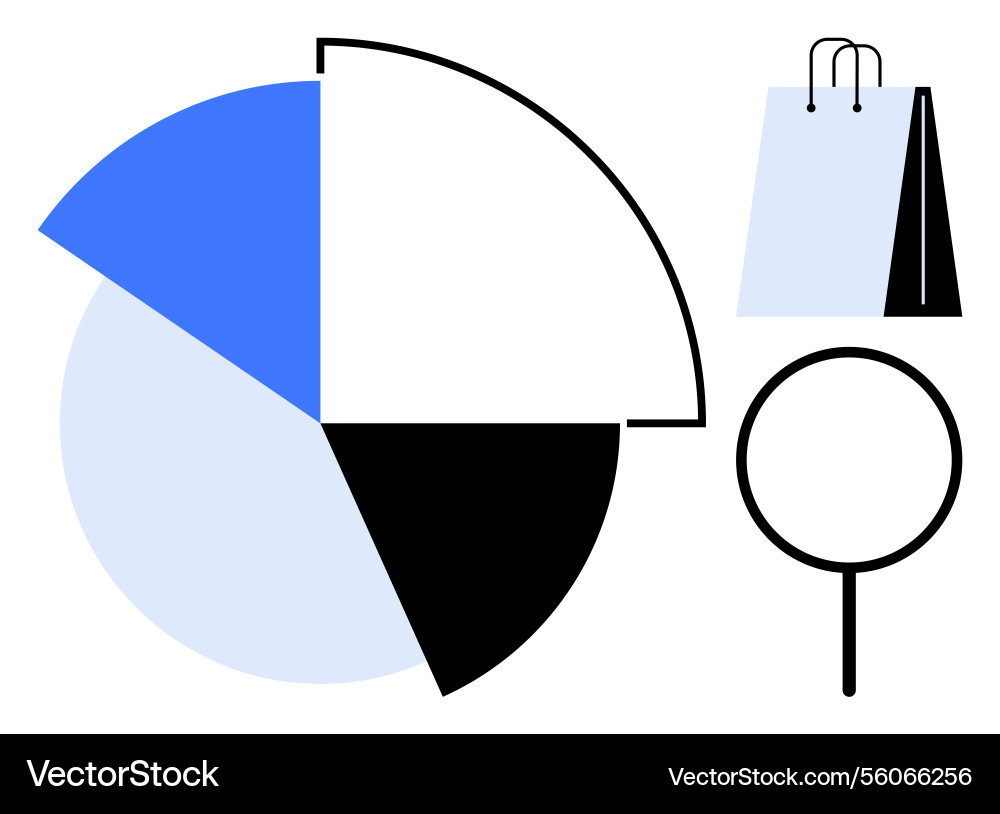 Data-driven analysis concept with pie chart Vector Image