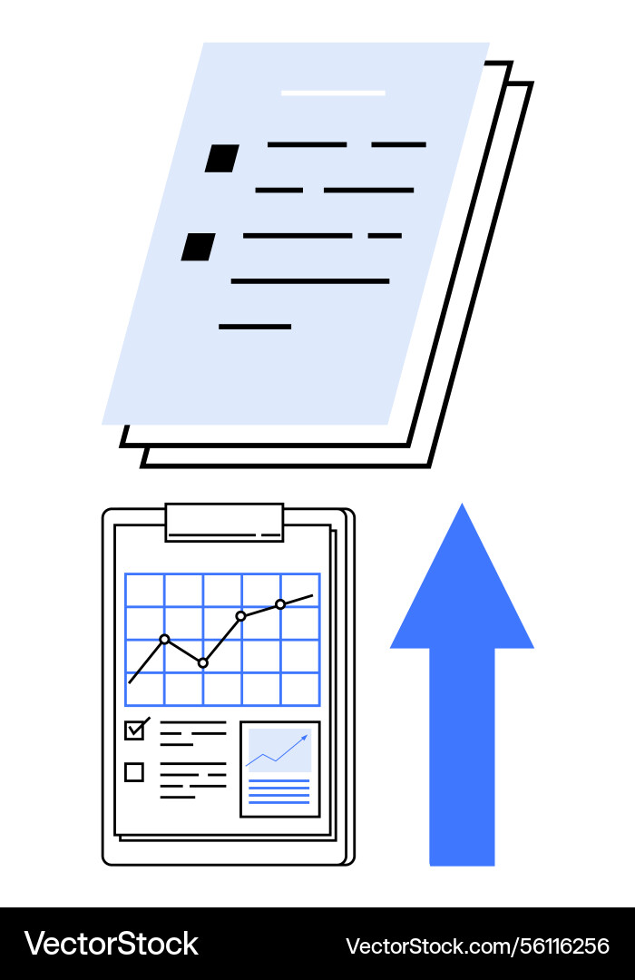 Dokumentenanalyse und Datenfortschritt mit Grafik Dokumentenanalyse und Datenfortschritt mit Grafik vektorbild