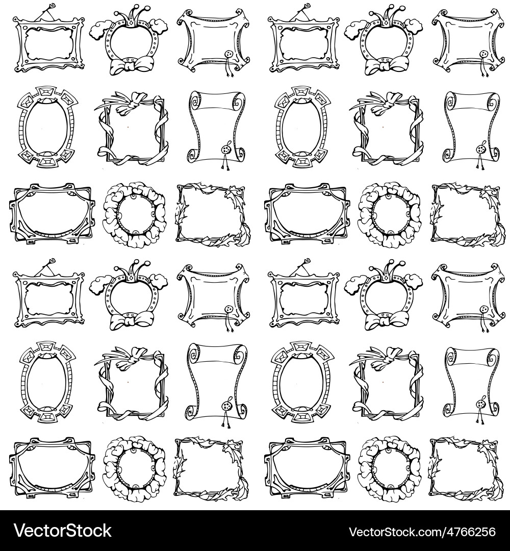 Doodle frames seamless pattern Vector Image