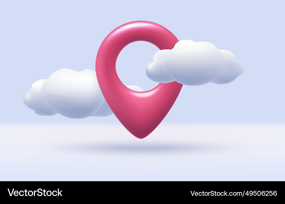 Location Pointer with Clouds vector image