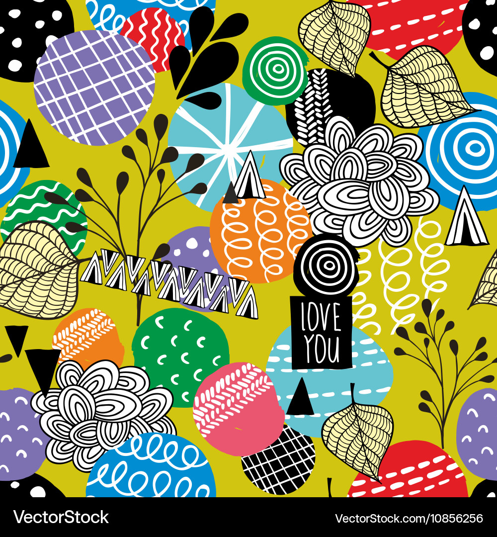 Seamless background with floral elements Vector Image