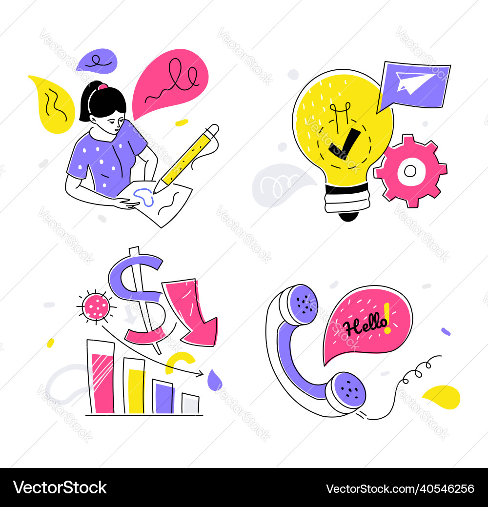 Strategy development - colorful line design style Strategy development - colorful line design style vector image
