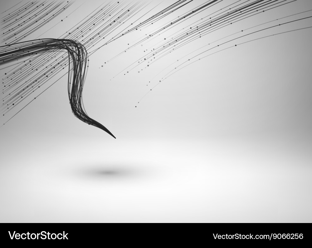 Tornado swirl with connected line and dots vector image