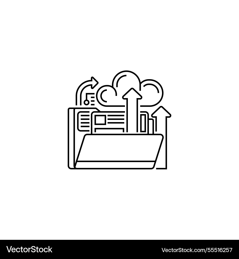 Backup cloud line icon linear style sign Backup cloud line icon linear style sign Vector Image
