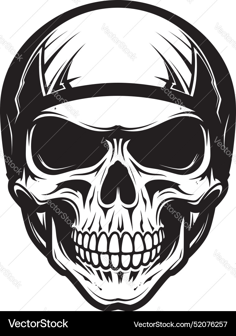 Bonedefender icon with helmeted skull skull armor Vector Image