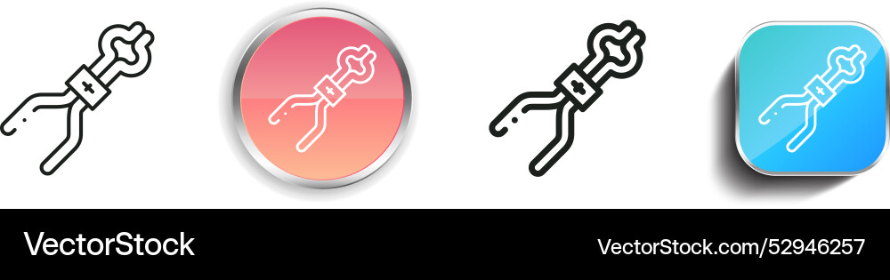 Clipper icon thin linear regular and button style vector image