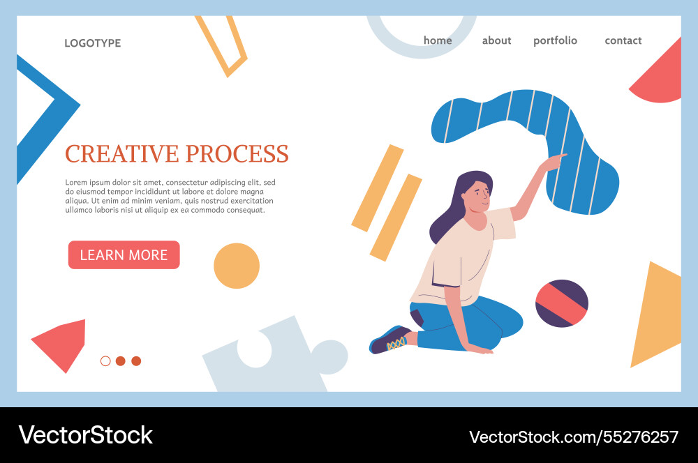 Creative idea process web banner landing page Creative idea process web banner landing page vector image