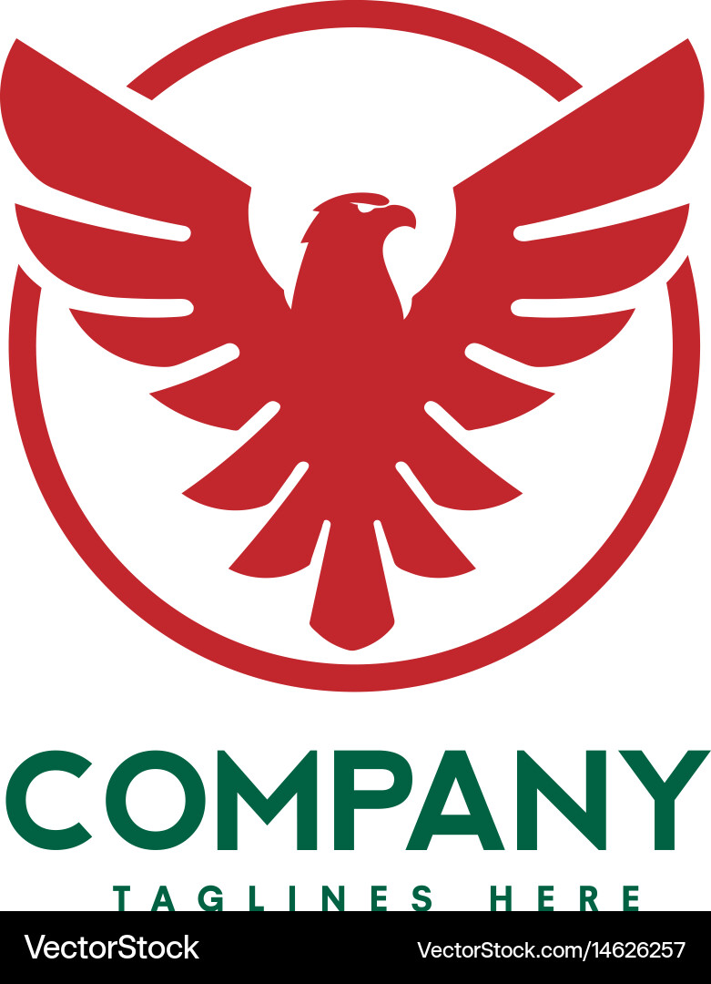 Eagle bird with circle logo Royalty Free Vector Image