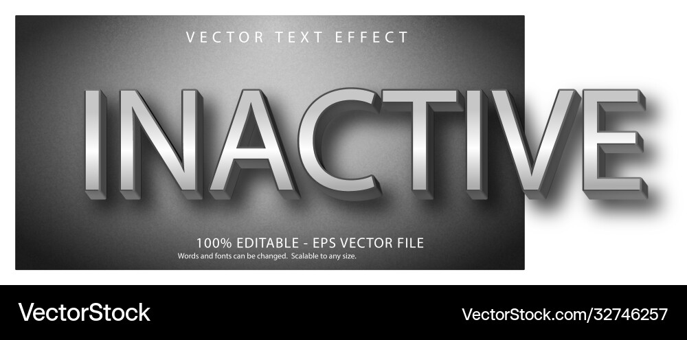 Inactive text grey color editable effect Vector Image