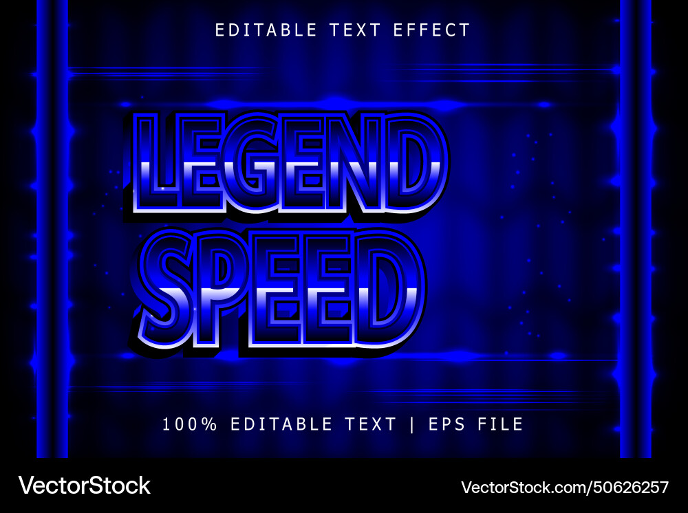 Legend speed editable text effect 3 dimension Legend speed editable text effect 3 dimension Vector Image