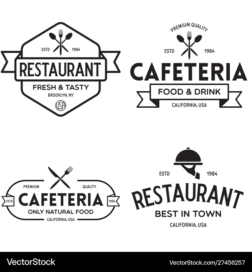 Restaurant Logo Elements Set Vector Image
