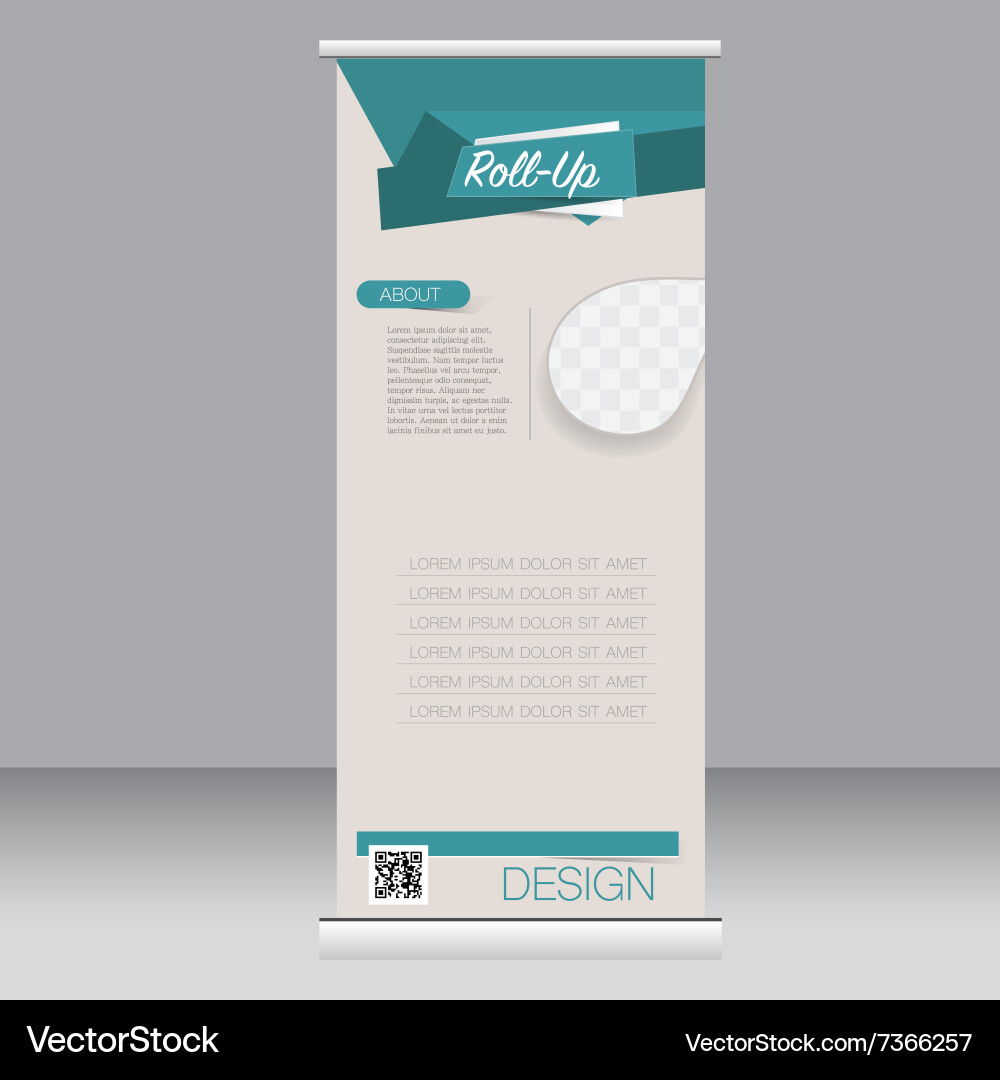 Roll up banner stand template abstract background Vector Image
