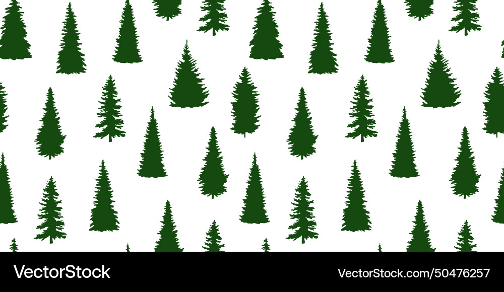 Seamless pattern with pine trees repeat Seamless pattern with pine trees repeat vector image