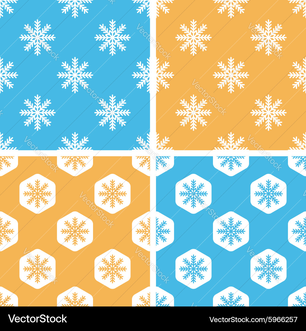 Snowflake pattern set colored vector image